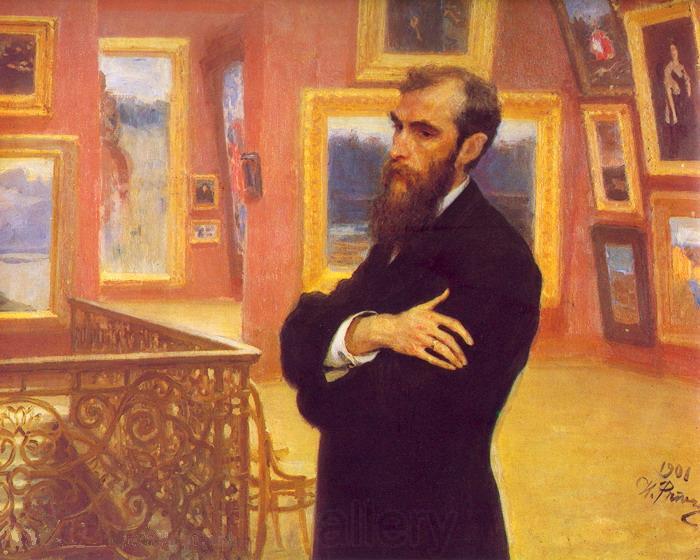 llya Yefimovich Repin Portrait of Pavel Mikhailovich Tretyakov Germany oil painting art